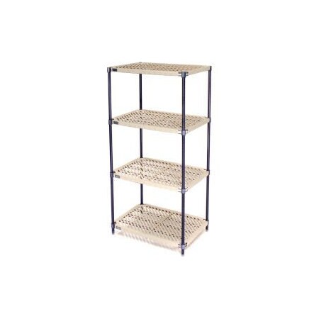 Global Equipment Nexel   , Nexelite reg  , 4 Tier, Vented Plastic Mat Shelving Unit, 36"W x 24"D x 63"H PM24366N